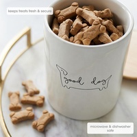 Vente en gros d'accessoires pour animaux de compagnie, pot à friandises pour chien en céramique et bois, bouteille de stockage d'aliments pour animaux de compagnie