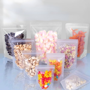 Mờ rõ ràng Ziplock Túi tùy chỉnh đứng lên Zip khóa túi với logo trong suốt mờ vật nuôi nhựa dây kéo túi bao bì thực phẩm - Product Image 2