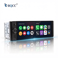 Autoradio Android BQCC 6,28 pouces, écran tactile HD 1DIN, amplificateur, Carplay, Android Auto, lecteur vidéo, miroir, caméra de recul