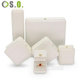 Caja de Joyería de Lujo Blanca al por Mayor, Caja de Joyería de Cuero PU Personalizada, Caja para Brazaletes, Pendientes, Pulseras, Collares y Anillos - Product Image 1
