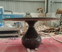 Table basse ronde en marbre de fabrication professionnelle Table à manger ronde imbriquée en marbre