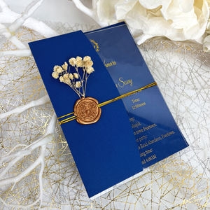 Custom Handmade Acrylic Greeting Card With Paper Envelope Dried Flowers Wax Seal <strong>Invitation</strong> Cards Wedding <strong>Invitations</strong> - Product Image 6