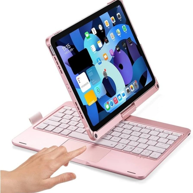 360 Rotatable Keyboard Case for iPad 11 Inch Backlight Keyboard with Trackpad, Foldable Keyboard Cover Chinese Products