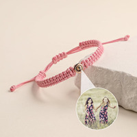 Bracelet de projection photo minimaliste fait main, bijou personnalisé avec perles et breloques, cadeau d'anniversaire pour femmes et hommes