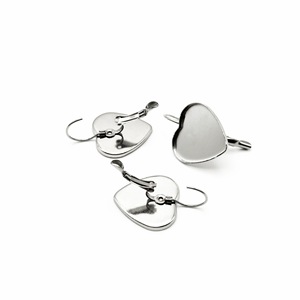 Stainless Steel Heart-Shaped Tray French <b>Hook</b> <b>Clips</b> For Earring Making Jewelry Findings 10mm 12mm 20mm Inner Diameter - Product Image 5