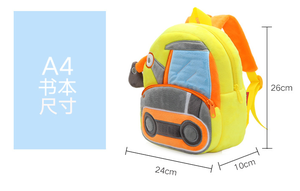 Zaino Giocattolo a Forma di Auto Cartoon per Bambini - Design di Veicoli da Costruzione in Peluche e Resistente, Simpatica Borsa per <span class=keywords><strong>Asilo</strong></span> e Regalo - Product Image 3