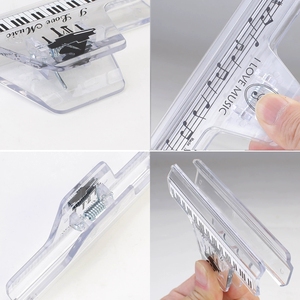 Clips transparentes de PC al por mayor para partituras, con diseño de clave de sol y piano, sujetadores de páginas de música para el aprendizaje del piano - Product Image 2
