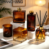 Diffuseur de parfum en verre brun carré de luxe SY 150 ml avec bouchon à vis, options d'impression sérigraphique, origine Jiangsu