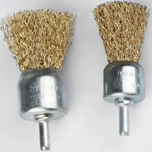 Swpeet <span class=keywords><strong>9</strong></span> cái bánh xe bàn chải dây tráng bằng đồng & Bộ bàn chải cốc có chân 1/4 inch, Bộ bàn chải khoan dây tráng <span class=keywords><strong>9</strong></span> Kích cỡ hoàn hảo cho <span class=keywords><strong>r</strong></span> - Product Image 3