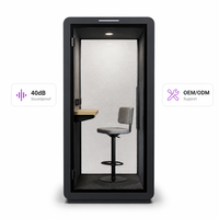 Cabine de bureau acoustique insonorisée moderne avec structure en aluminium pour la maison, l'hôtel et l'extérieur