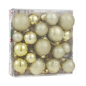 <b>Glitter</b> Christmas Ball Set Shatterproof Plastic Ornaments Champagne Gold Christmas Tree Ball Hanging Ornaments for Tree - Product Image 5