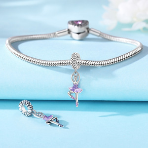 Pendentif danseuse de style nouveau en cuivre blanc, design original, unique et haut de gamme, perles accessoires pour bracelet DIY - Product Image 2