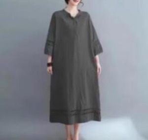 Vestido de Verano <span class=keywords><strong>para</strong></span> Mujer JAC22 F25138, Cuello en V, Holgado, Moderno, con Mangas 3/4 - Product Image 4