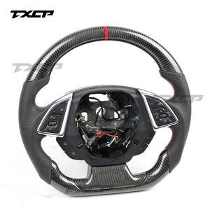 Volant sport personnalisé en cuir perforé et fibre de carbone avec LED, garantie 1 an pour Chevrolet <span class=keywords><strong>Camaro</strong></span> - Product Image 3