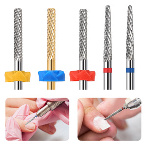 Brocas de carburo de tungsteno para <span class=keywords><strong>uñas</strong></span>, herramienta de Manicura <span class=keywords><strong>en</strong></span> forma de cono, preparación de cutículas de vástago recto y brocas de acabado fino - Product Image 3