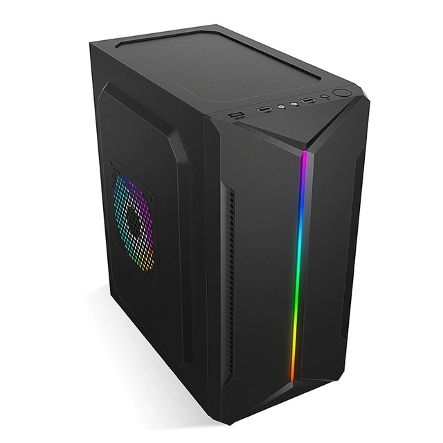 2026 OEM RGB Gaming PC Chassis M-atx Full Tower Tempered Glass Side Panel Triple Cooling Ports Steel Aluminum Alloy Construction
