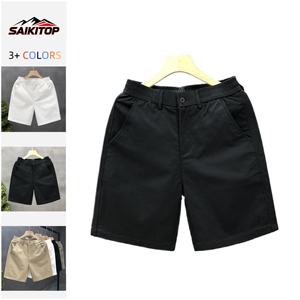 Pantalones Capri de Verano para Hombre, Pantalones Cortos Casuales de Traje, Pantalones Cortos de Playa Transpirables y Delgados, Cintura Elástica, Color Sólido, Pantalones Cortos Clásicos de <span class=keywords><strong>Golf</strong></span> - Product Image 1