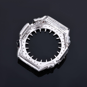 Pièces et accessoires de montre pour <span class=keywords><strong>GA2100</strong></span> : Lunette de montre plaquée or en argent sterling 925, sertie de diamants (testeur inclus), style Buss Down Thorn - Product Image 4
