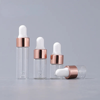 Botol Pipet Kaca Kosmetik Mini Kosong Custom Print 1ml 2ml 3ml 5ml, Botol Tetes Kaca untuk Maskara dan Obat Tetes Mata