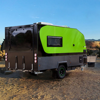 Caravane compacte tout-terrain pour camping-car avec lits superposés, suspension indépendante, fibre de verre, capacité de charge de 500 kg