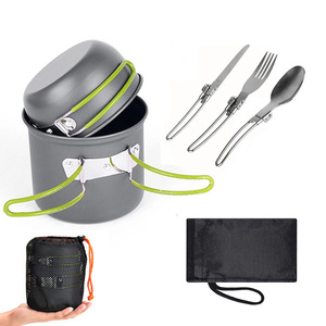 Juego de Utensilios de Cocina Portátiles de 1-2L, Anodizados, Antiadherentes, para Cocinar al Aire Libre, para 1-2 Personas - Product Image 2