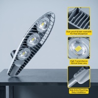 Lampu Jalan LED 100W IP67 Tahan Air Aluminium Die Casting Lumen Tinggi Pintar Dengan Fotocell Penerangan Publik Untuk Pemerintahan