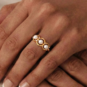 Luxury 5A Grade Zircon Shell Pearl Opening <b>Adjustable</b> <b>Ring</b> Anti Tarnish 18K Gold Stainless Steel Ladies Daily Finger Ornament - Product Image 2