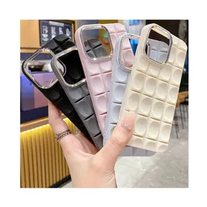 Electroplated Frame Concave Convex Solid Silicone Retro 3D For Huawei Y5 Y6 Y7 Y9 2019 2018 Back Cover Cell Phone Case For Girl