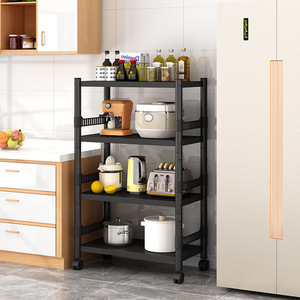 Estantes de pie de 5 niveles para el hogar, estantes de cocina de Metal, estante de almacenamiento de varias capas con cesta de rueda giratoria - Product Image 6