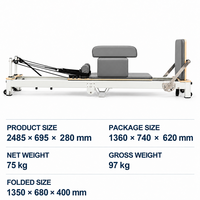 Machine Reformer Pilates Ajustable en Bois d'Érable Massif Professionnelle pour Salle de Sport et Yoga
