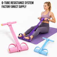 Appareil de traction à pédale 6 tubes TPE pour exercices de taille, avec poignées rembourrées et logo personnalisé