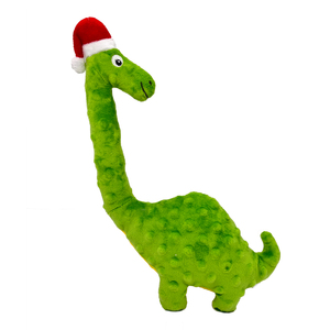 Juguete de perro chirriante de dinosaurio navideño de alta calidad, juguete de peluche ecológico - Product Image 4