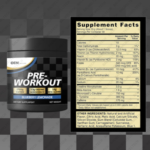 Suplemento Energético Pre-Entrenamiento al por Mayor con Creatina, Beta-Alanina, Cafeína, Apto para Dieta Keto, Nutrición Deportiva - Product Image 2