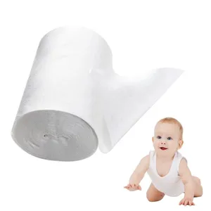 白色婴儿可冲洗可生物降解一次性布尿布竹衬100张1卷婴儿新生儿插入物