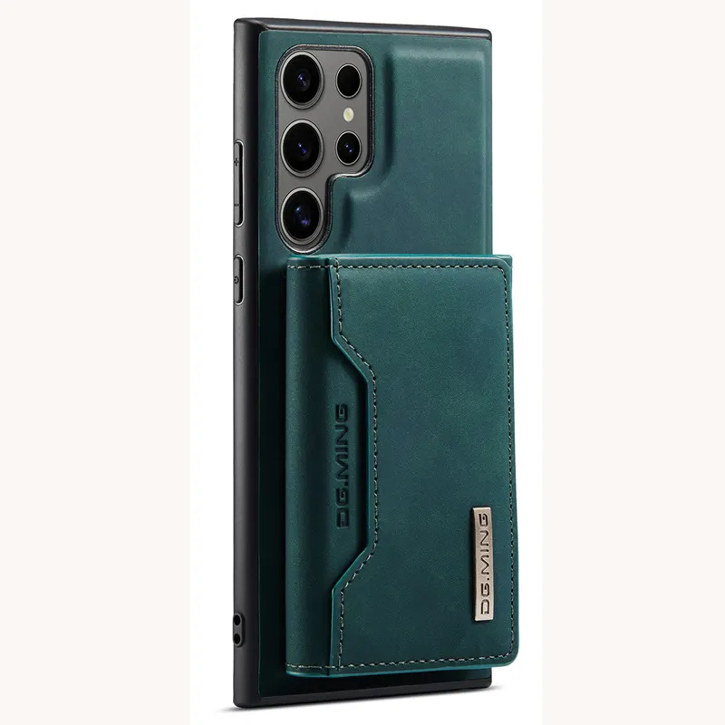 Lüks manyetik deri telefon kapağı ile kart tutucu 2 1 ayrılabilir cüzdan Samsung kılıfı S24 S22 Ultra S23 artı S21Fe S24