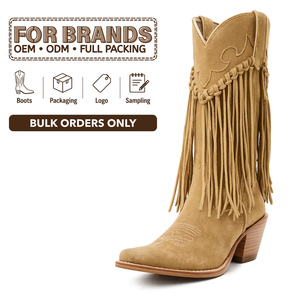 Botas Vaqueras de Mujer con Flecos de Gamuza Vintage de Alta Calidad, Personalizadas por el Fabricante <span class=keywords><strong>CHENO</strong></span>, para Venta al Por Mayor - Product Image 1