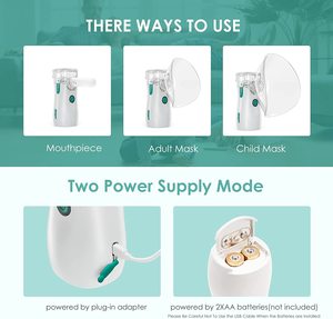 Perawatan pernapasan daya baterai kuat portabel, <span class=keywords><strong>nebulizer</strong></span> jala ultrasonik dengan masker corong pipa - Product Image 5
