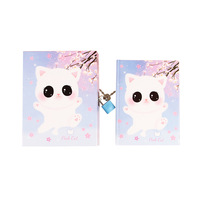 1 pièce Carnet de notes à mot de passe avec serrure, design créatif animaux de dessin animé, pour étudiants, reliure sans fil, coffret cadeau pour enfants