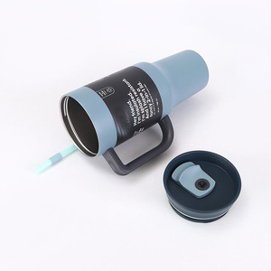 Taza aislada al vacío de doble capa de acero inoxidable 304 de 40oz, vasos portátiles para coche con pajita, accesible transfronterizo sobre la marcha - Product Image 3