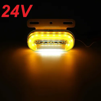 Nuevas Luces Laterales LED de Advertencia de Emergencia de Alta Calidad, 12V-24V, Impermeables, ABS+LED, Blanco/Amarillo, Doble Color, para Camiones, Modificación/Actualización