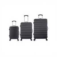 Ensemble de bagages à roulettes ABS moderne de haute qualité, 3 pièces, avec roues universelles, poignée souple, serrure de sécurité, tailles 20''/24''/28''