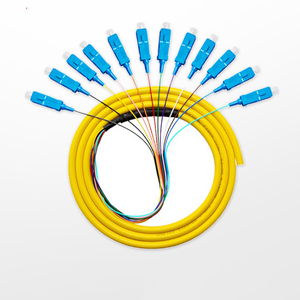 Cable LSZH de Alta Calidad, Producto OEM, Fibra Óptica Monomodo G652D, SC/UPC SC/APC, Pigtail de 12 Hilos - Product Image 1
