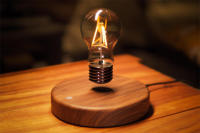 Lampe de table à lévitation magnétique simple à alimentation CC avec base E26 et contrôle tactile pour salle de lecture et usage domestique