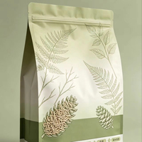 Pochette refermable à fond plat à 8 soudures latérales en PE, résistante à l'humidité et à la poussière, pour l'emballage d'aliments pour animaux de compagnie