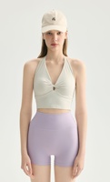 Damen Sport-BH mit Hohem Halt, Atmungsaktiv, mit Brustpolster, Yoga-Fitness-Weste aus Spandex-Nylon, Einfarbig, Modischer Lauf-BH