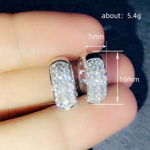Orecchini a Cerchio Scintillanti con Pavé per Donne, Eleganti Orecchini a Cerchio per Uso Quotidiano e Feste, Gioielli alla Moda - Product Image 4