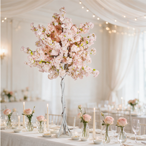 Arbre de <span class=keywords><strong>cerisier</strong></span> artificiel réaliste en gros, toucher naturel, fleur de sakura artificielle en pot pour centre de table de mariage ou de fête - Product Image 4