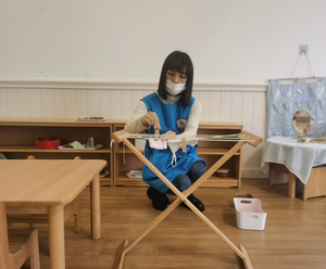 Giocattolo Educativo Montessori in Legno, Set da Stiro <span class=keywords><strong>e</strong></span> Stendibiancheria per Bambini, Arredamento Pratico Prescolare - Product Image 2