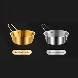 Tazón Coreano de Acero Inoxidable 304 para Sopa de Vino de Arroz, Olla para Mezclar con Doble Asa para Makgeolli, Fideos, Ensaladas, Senderismo y Camping - Product Image 6