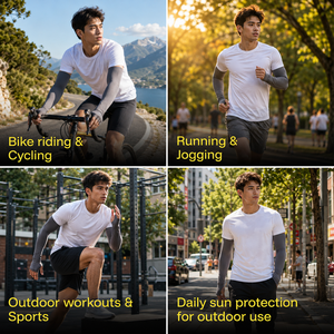 Custom UV Protection Cooling <b>Compression</b> Sports Cycling Running Sun Protection Breathable Black Men <b>Arm</b> <b>sleeves</b> - Product Image 3